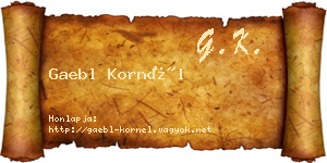 Gaebl Kornél névjegykártya